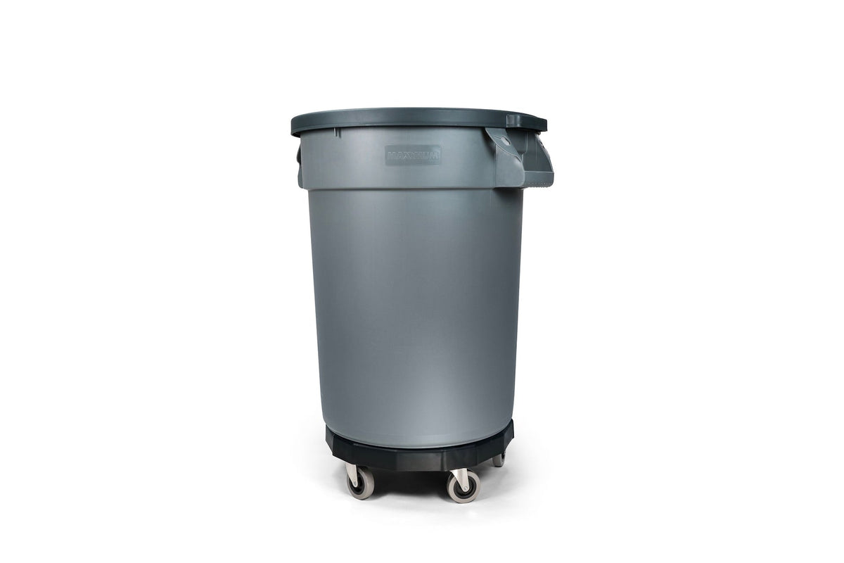 MAXIMUM Universal Commercial Heavy-Duty Resin Garbage Can Dolly, Black