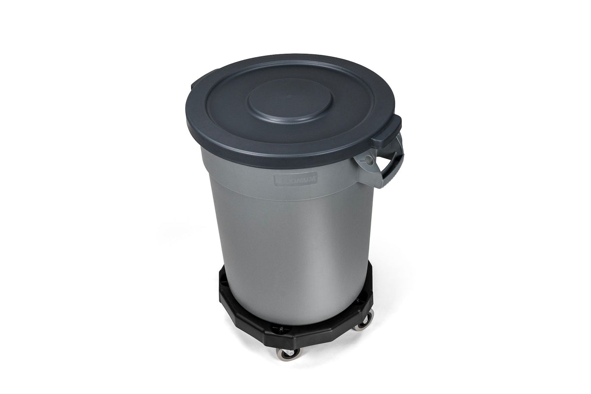 MAXIMUM Universal Commercial Heavy-Duty Resin Garbage Can Dolly, Black