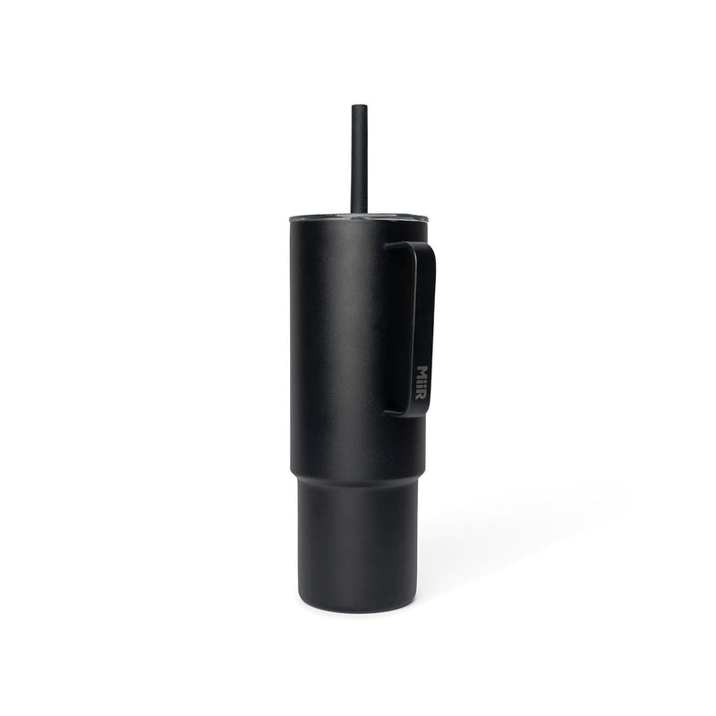 Stainless Steel Insulated All Day Straw Cup with Handle, Black, 32-oz E4792