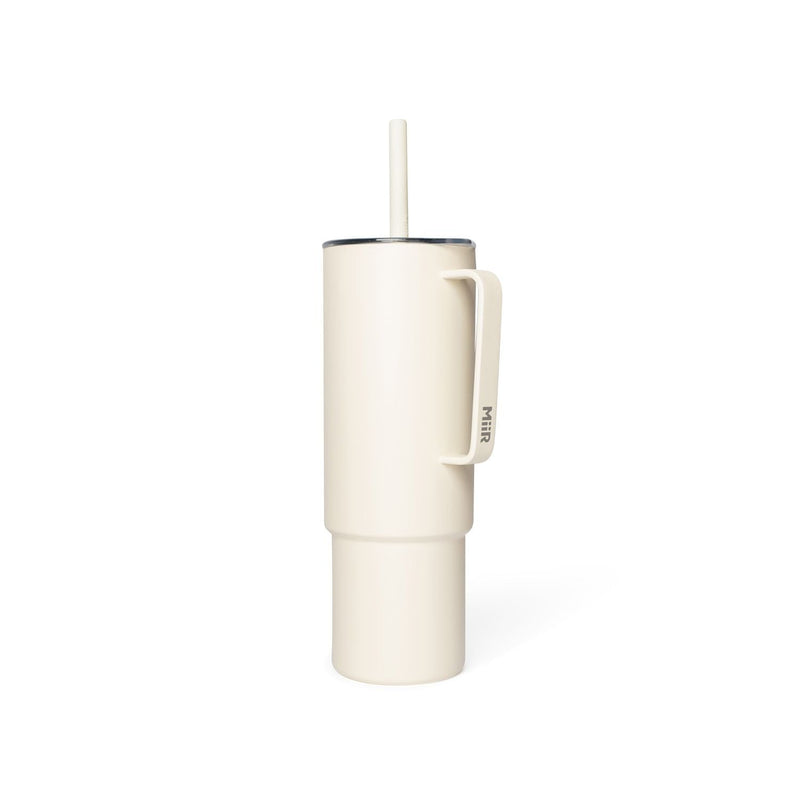 Stainless Steel Insulated All Day Straw Cup with Handle, Sandstone White, 32-oz H7946