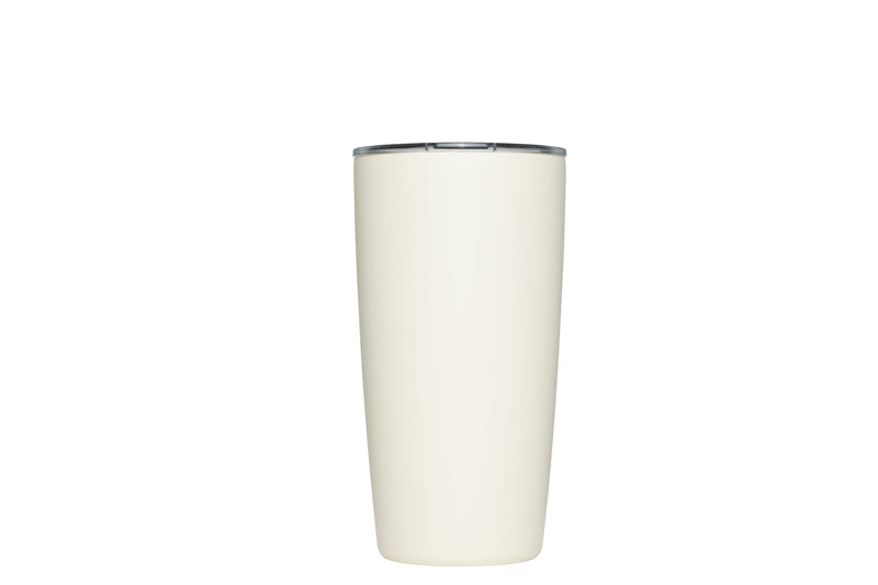 Stainless Steel Insulated Travel Tumbler with Press-Fit Slide Lid, Sandstone White, 16-oz Z6406