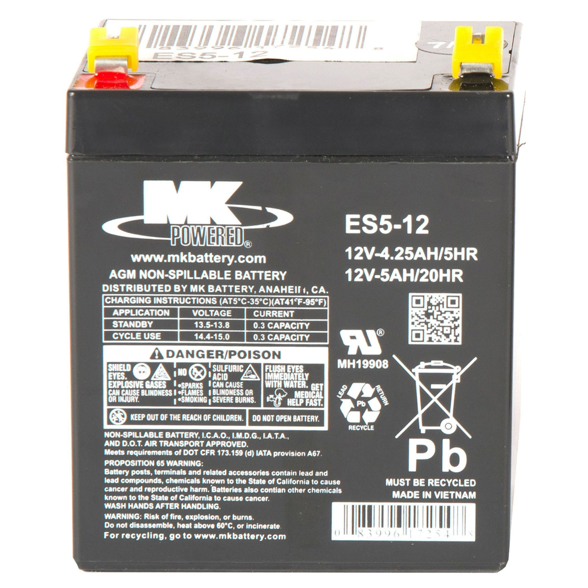 12-Volt 5 Ah SLA Battery, F2 Terminal