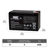 12-Volt 9 Ah SLA Battery, F2 Terminal