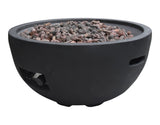 Jefferson Round Gas Fueled Outdoor Fire Bowl with PVC Cover, 40,000 BTUs, 13.7-in