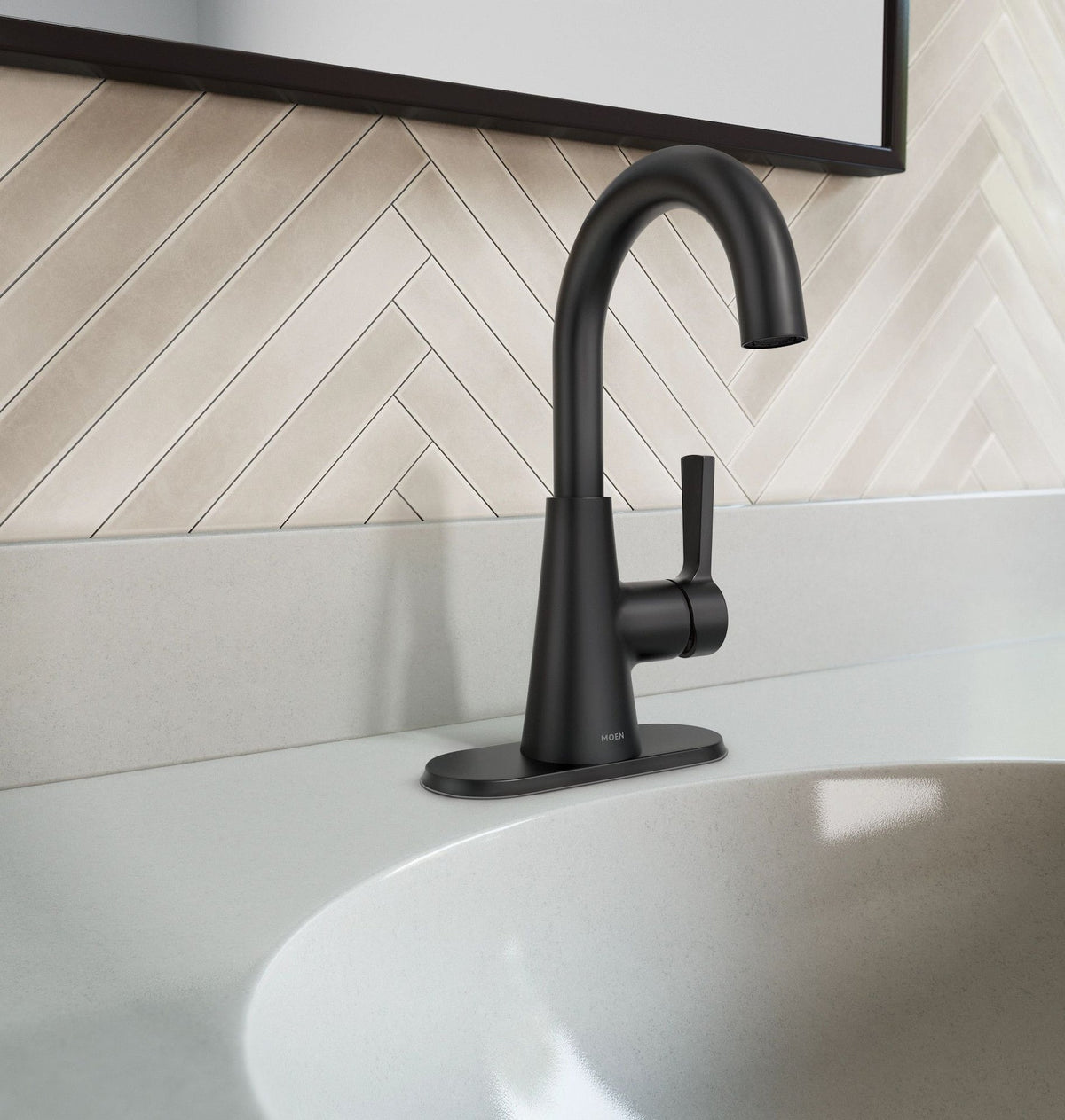 Mikah Single Handle Bathroom Faucet, Matte Black