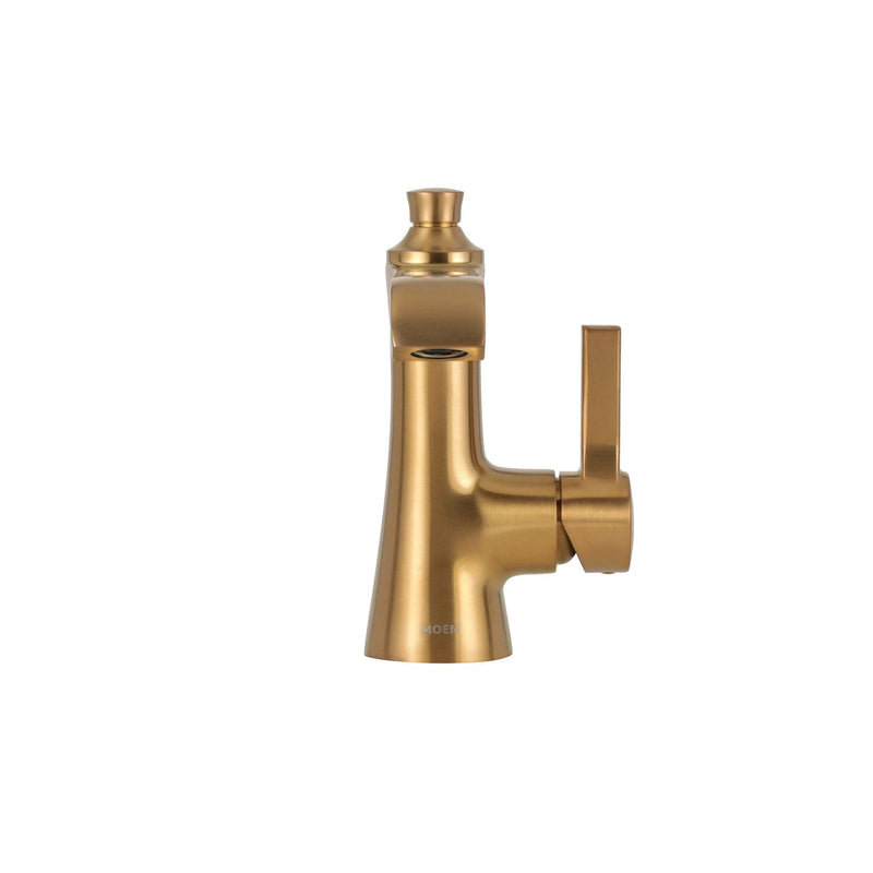 Voss Single Handle High Arc Bathroom Sink Faucet, Brushed Gold O7010