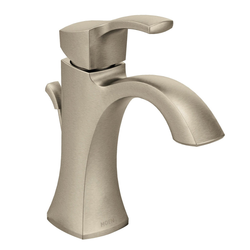 Voss Single Handle High Arc Single Hole Bathroom Sink Faucet, Brushed Nickel G675