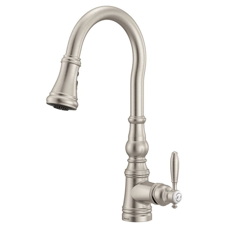 Weymouth Single Handle High Arc Pull Down Spot-Resist Sprayer Kitchen Faucet with Power Boost, Stainless Steel P1130