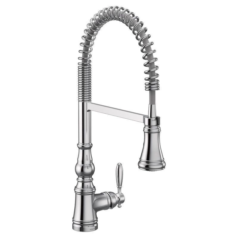 Weymouth Single Handle Pull Down Sprayer Kitchen Faucet with Power Clean, Chrome D7241