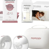 Momcozy Smart Breast Pump + Milk Storage Bags + Breast Pump Wipes