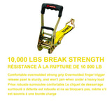 10,000-lb Commercial Ratchet Tie Down Straps, with Ultra Padded Handles, 2-in x 30-ft