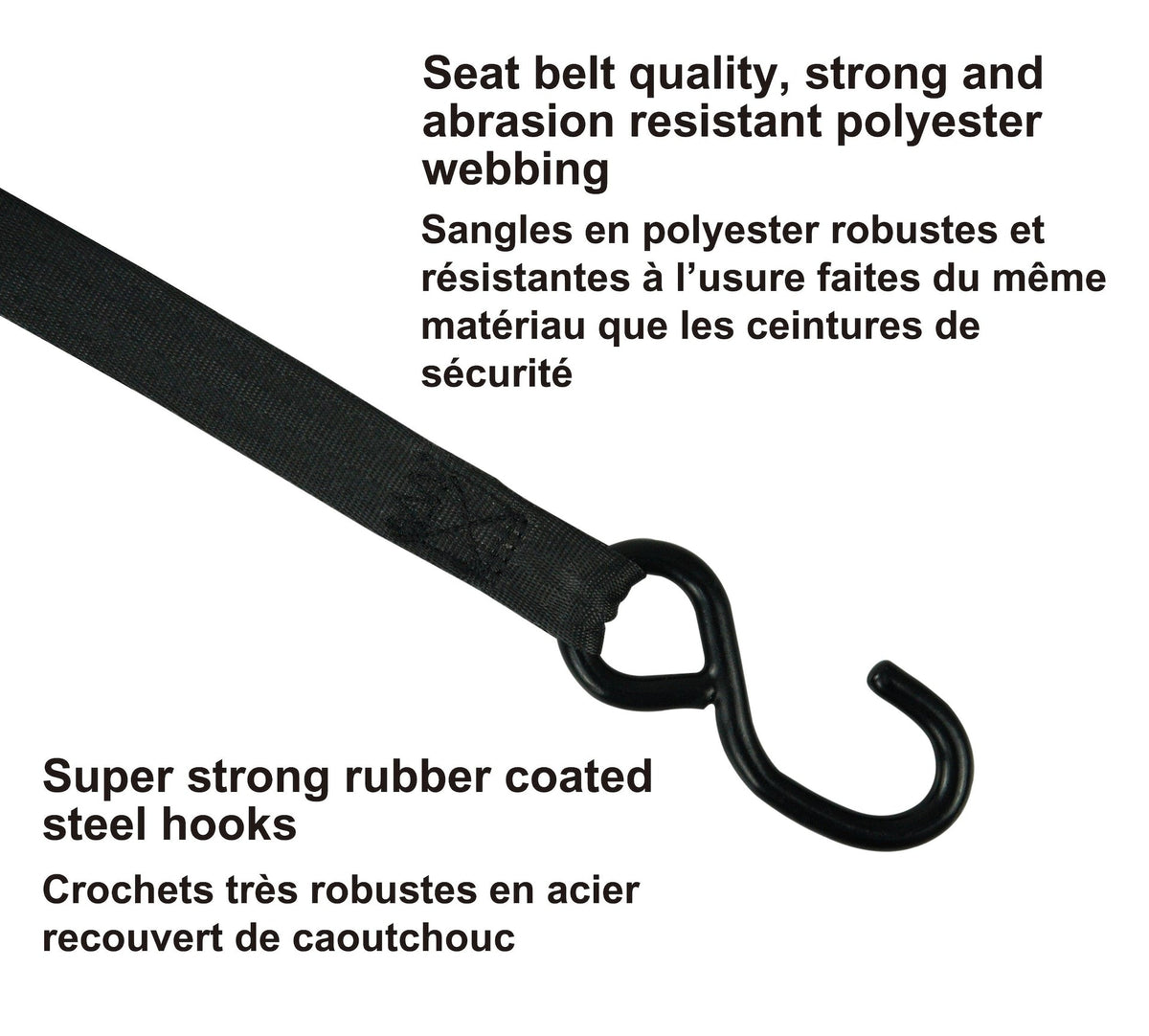 1,500-lb Retractable Transom Tie Down Strap, 1-in x 6-ft (2.54 cm x 1.8 m), 2-pk