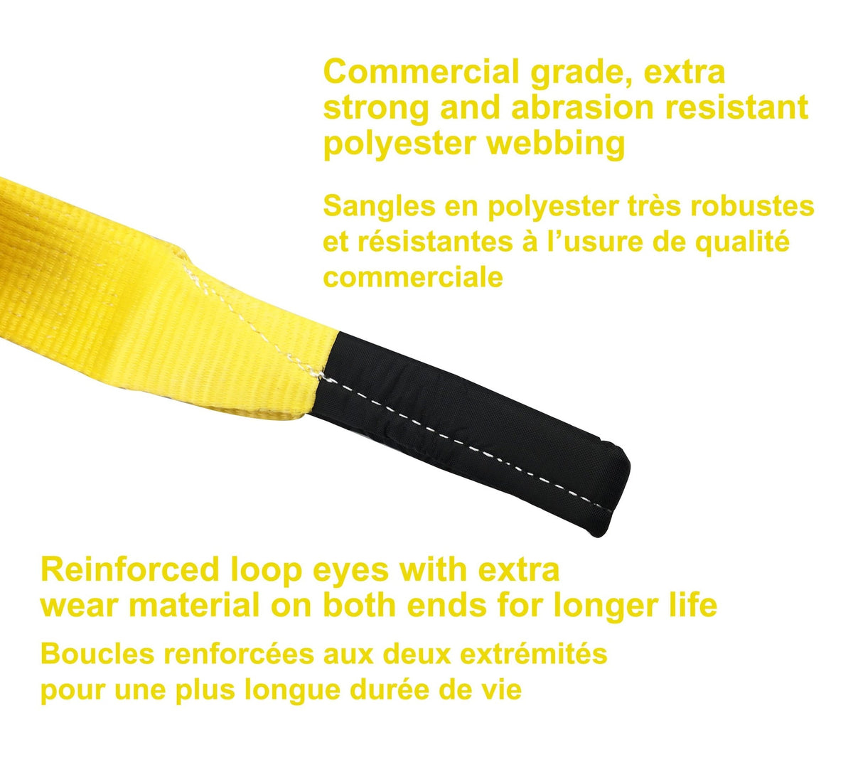 22,500-lb Recovery Strap with Loop Ends, 3-in x 30-ft