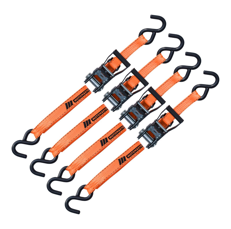 3,000-lb Heavy Duty Ratchet Tie Down Strap, Non-Padded, 1-in x 10-ft, 4-pk M5218