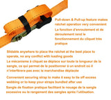 3,000-lb Heavy-Duty Sliding Ratchet Tie Down Straps, 1.25-in x 8-ft, 2-pk