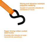 3,000-lb Padded Handle Ratchet Tie Down Straps, 1.25-in x 10-ft, 2-pk