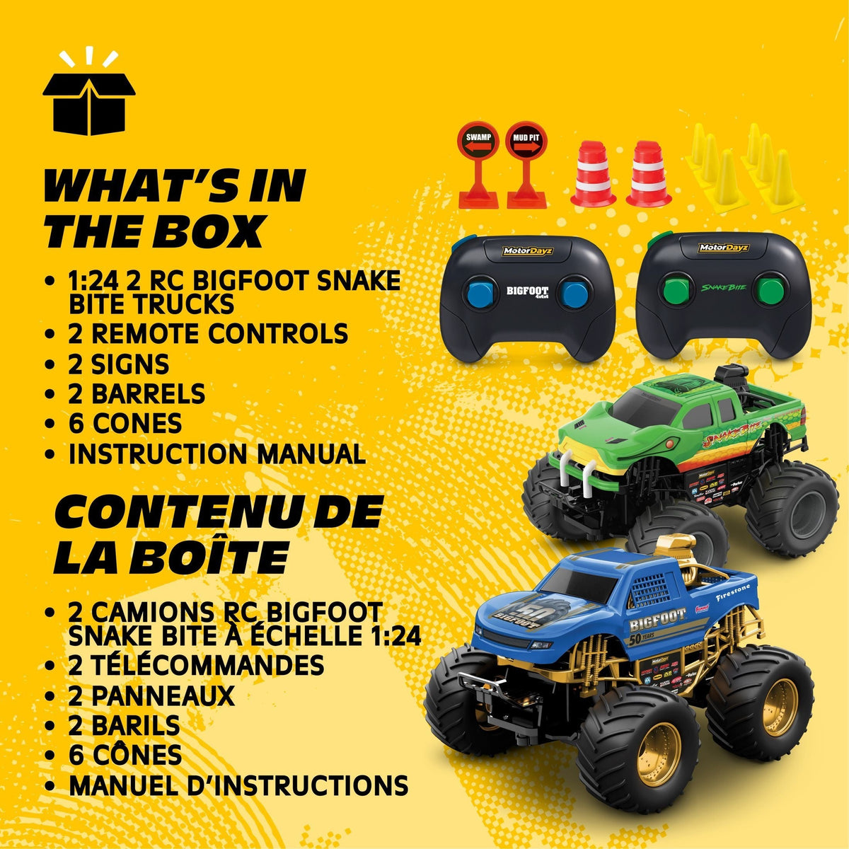 MotorDayz RC Monster Truck Twinpack - 1:24 Scale