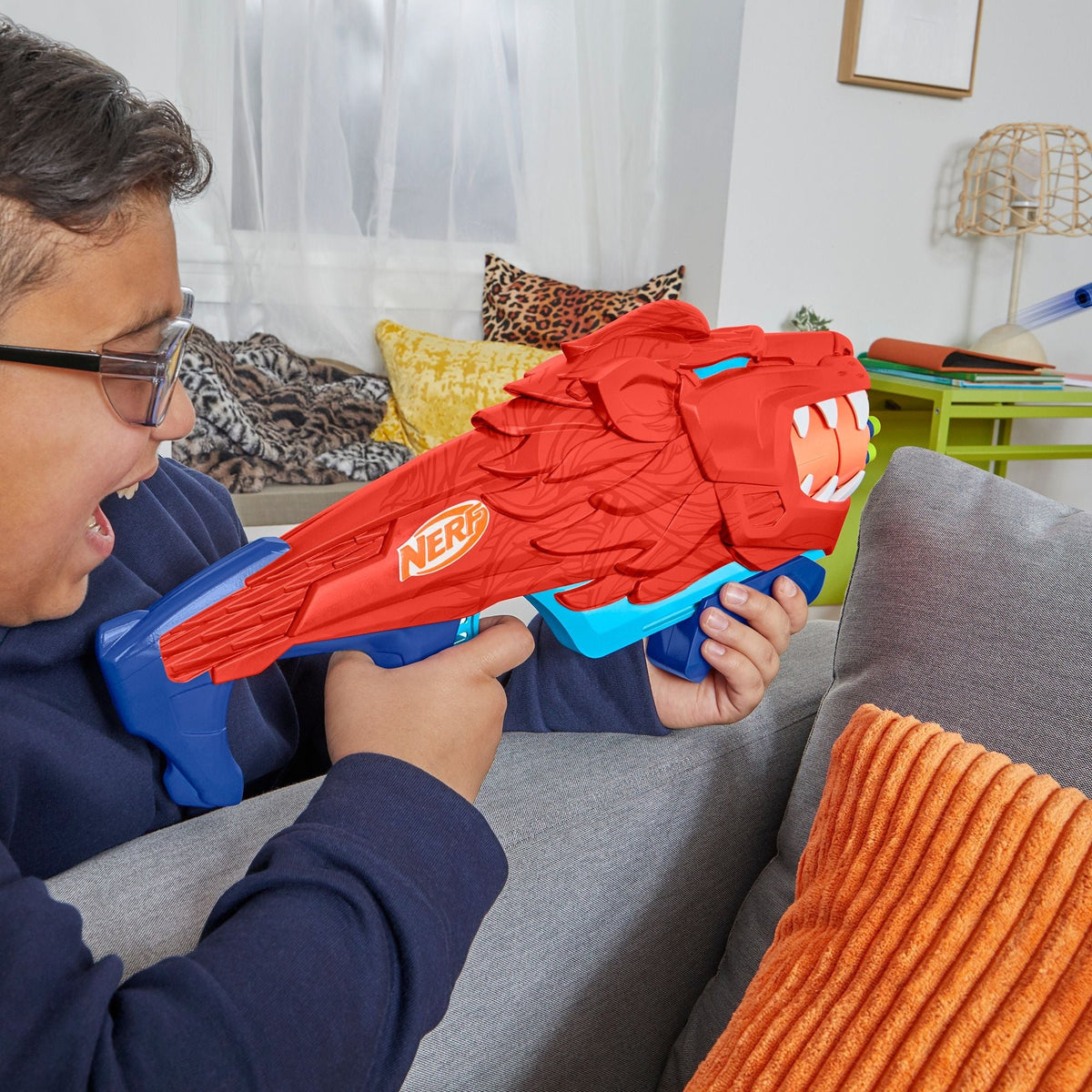 Junior Wild Lionfury Easy-Play Dart Blaster, Includes 16 Darts, Ages 6+