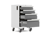 Bold 3.0 Series Lockable 4-Drawer Rolling Tool Cabinet, Fully-Welded, 600-lb Capacity, White/Platinum, 21-in