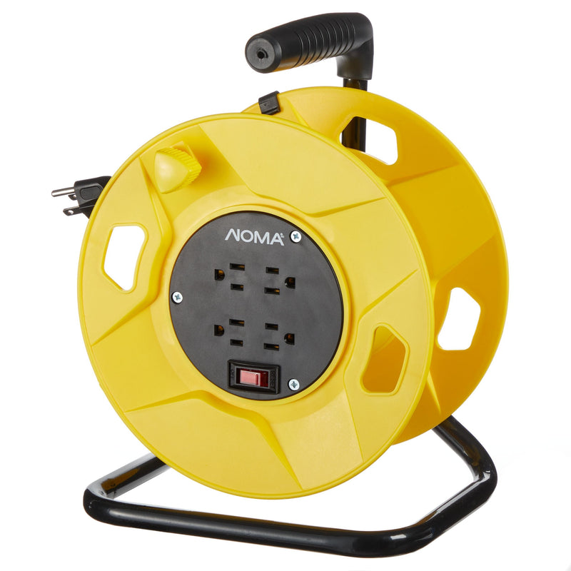 100-ft Extension Cord Storage Reel with 4 Grounded Outlets and Circuit Breaker P2