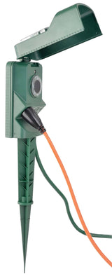 3-Outlet Outdoor Power Stake with 6-ft Cord and Timer, Green