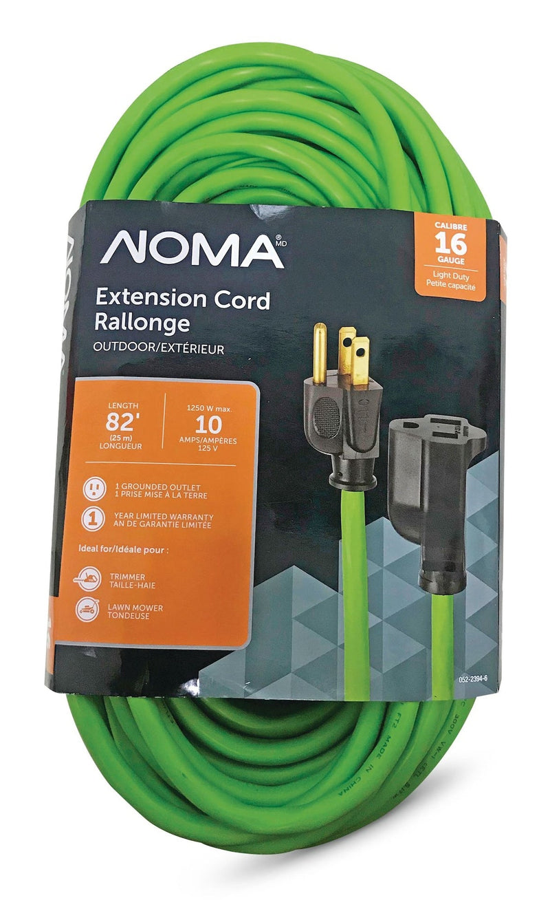 82-ft 16/3 Outdoor Extension Cord with Grounded Outlet, Lime Green J2432