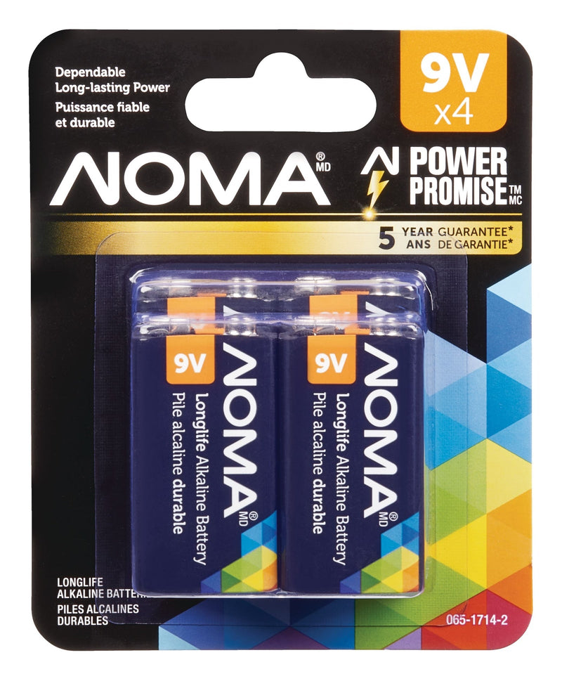 9V/9 Volt Alkaline Batteries, All Purpose, Long Lasting, 4-pk Q9736