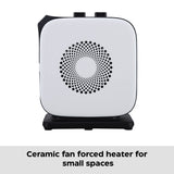 Portable Oscillating Portable Ceramic Space Heater withThermostat, 1500W, White