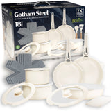 OB Pots & Pan Set with Removable Handles, Cream, 18-pc