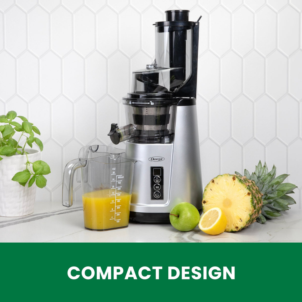 Omega Wide Mouth Cold Press Slow Juicer with Anti-Clog