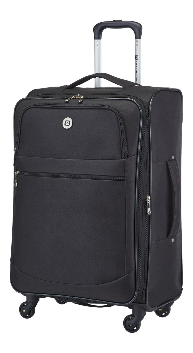 Softside Spinner Wheel Medium Travel Luggage Suitcase, Black, 24-in L8583