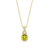 Oval Shaped Peridot and Diamond Earrings (0.30 ctw)