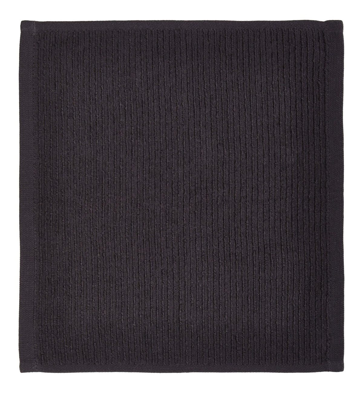 All-Purpose Ribbed Cotton Terry Square Dish Cloths, Black, 4-pk