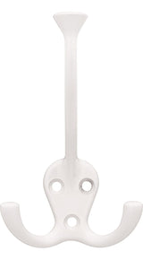 Stainless Steel Single Tri-Hooks, White, 3-pk