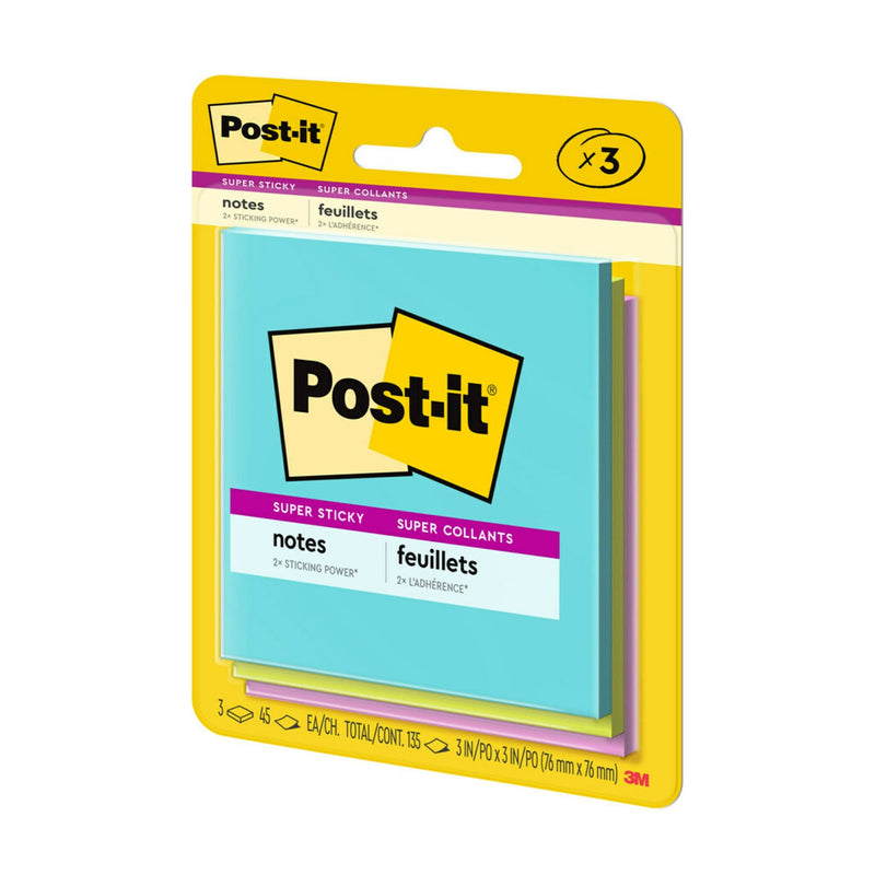 Super Sticky Notes Supernova Neons Notes, 3-pk A2565