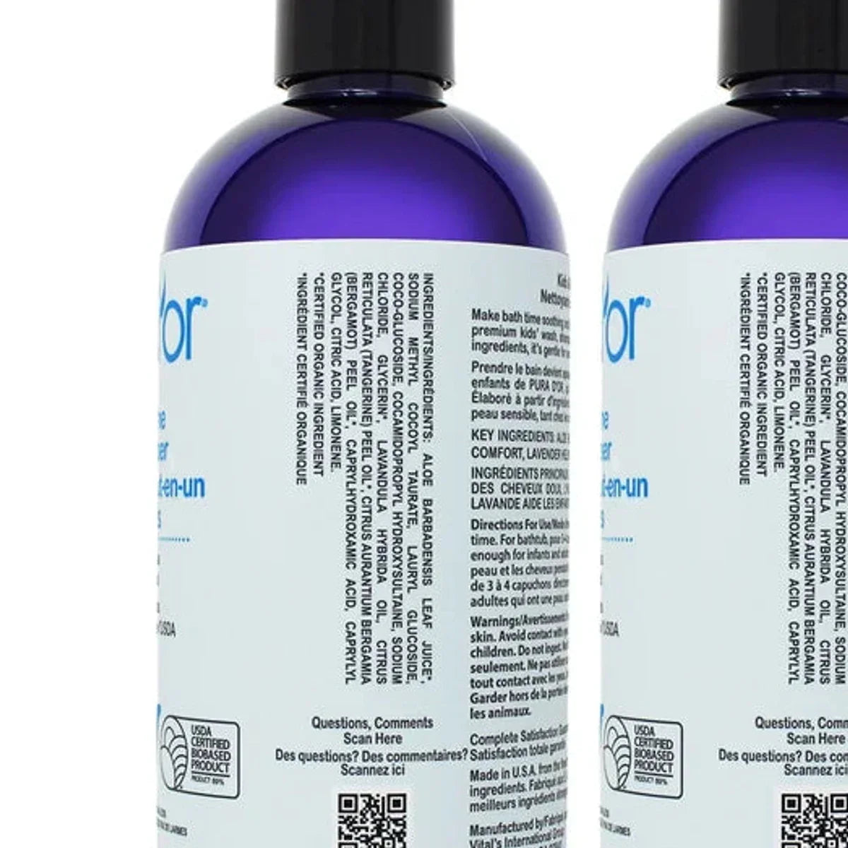 Pura D'or Kids All-in-One Gentle Cleanser, 2 x 473 mL