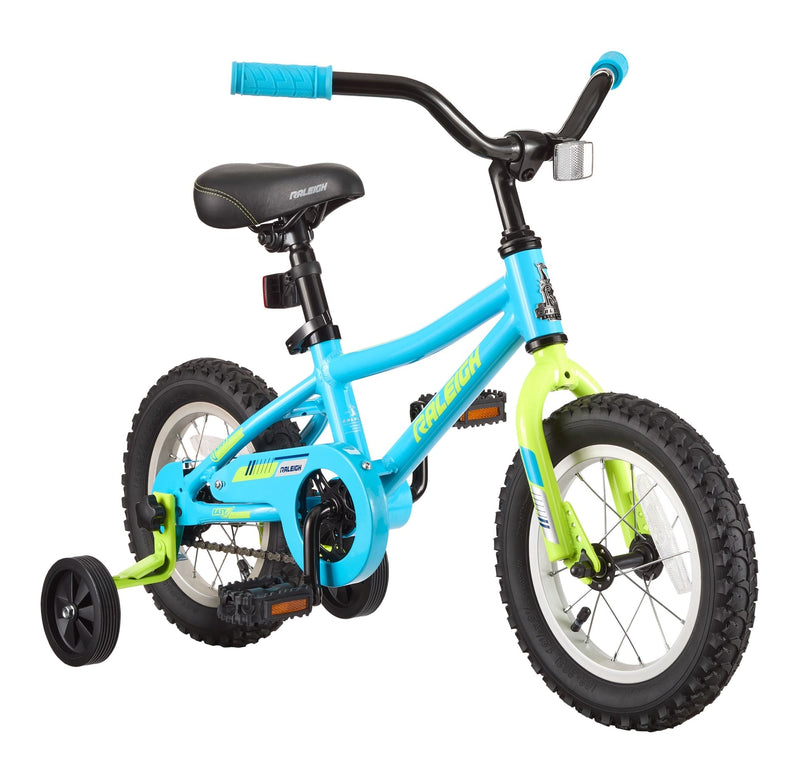 Vibe Lightweight Kids' Bike with Training Wheels, 12-in, Blue X8569