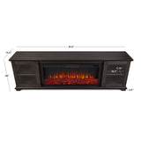 Benjamin Landscape Electric Fireplace TV Stand, 81-in, 1500W, Includes Remote Control, Weathered Wood