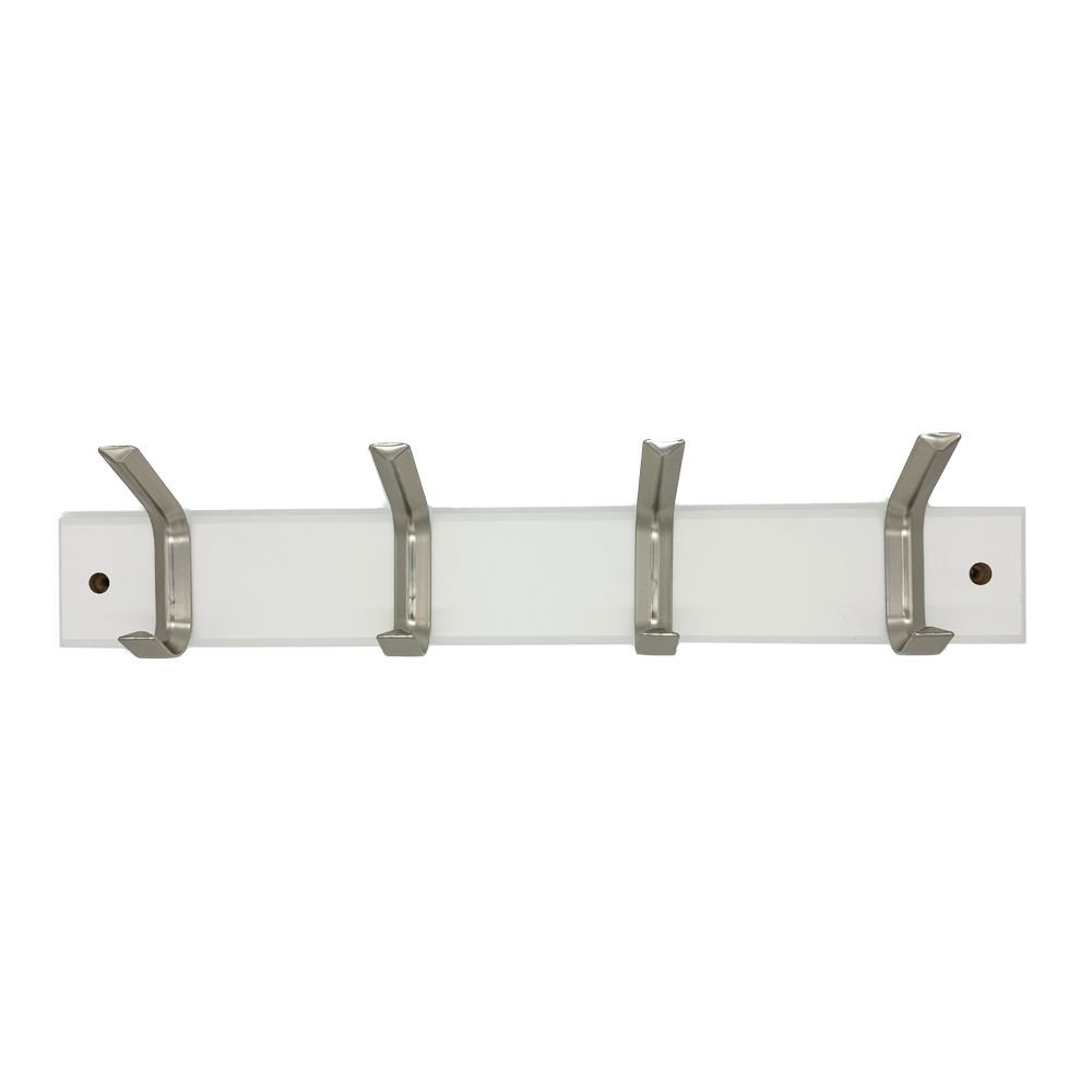 Double 4 Hook on Board, 18", White