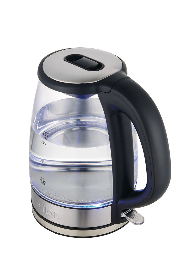 Cordless Electric Glass Kettle with Auto Shut Off, Black/Stainless Steel, 1.7-L A6240