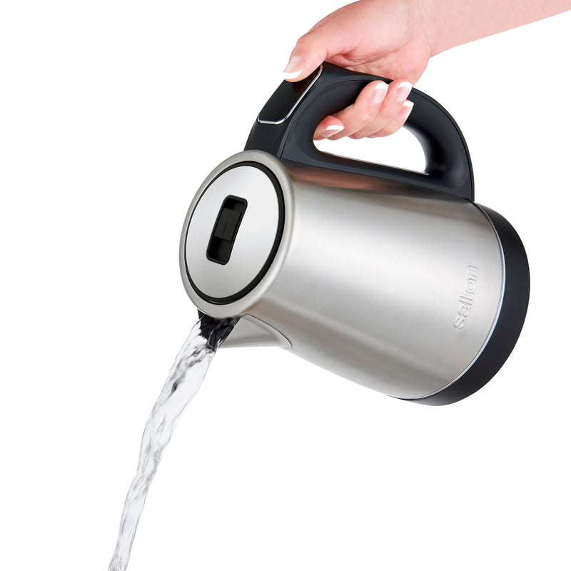 Cordless Electric Kettle with Digital Display, Stainless Steel, 1.7-L V8405