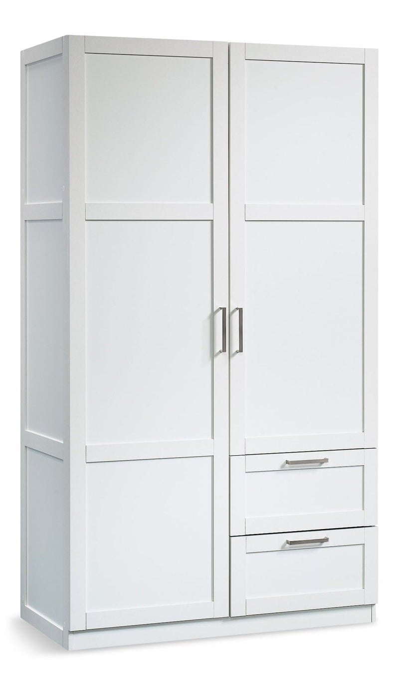 2 Door 2 Drawer Wardrobe, White W6600