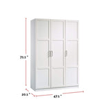 3 Door Wardrobe Shaker, White