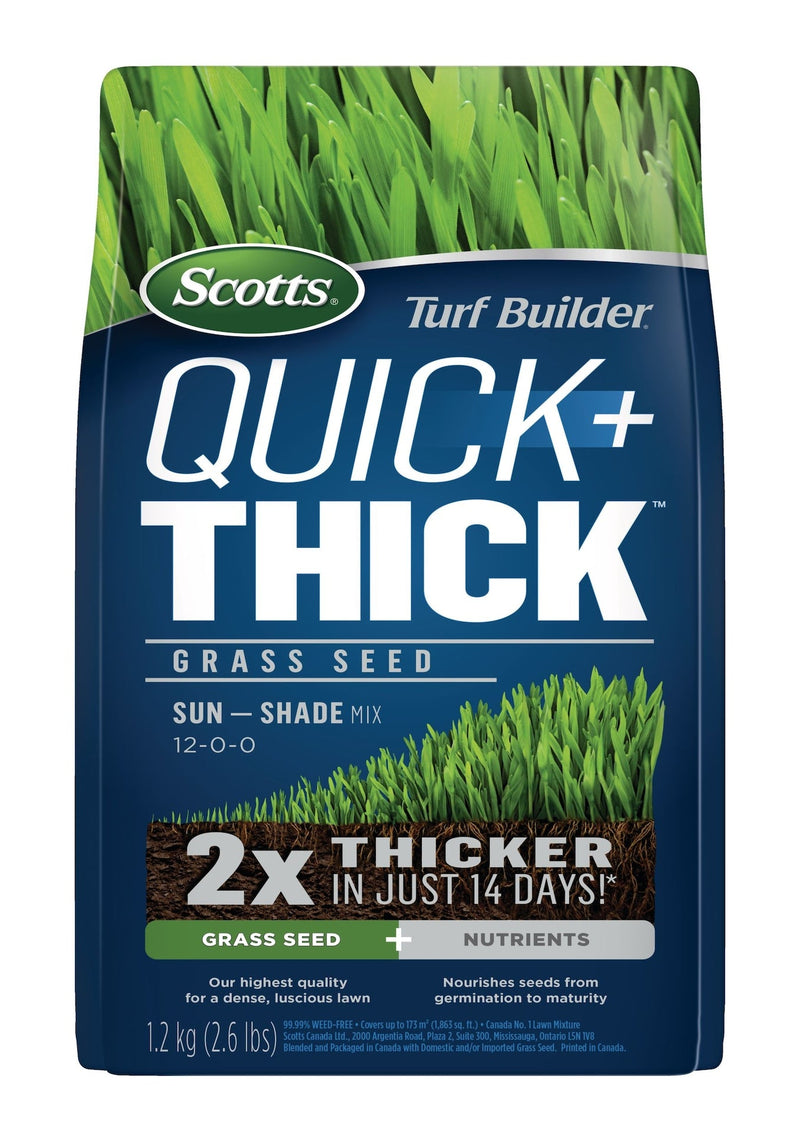 Turf Builder Quick + Thick Sun—Shade Grass Seed & Fertilizer Mix, 1.2-kg I5465