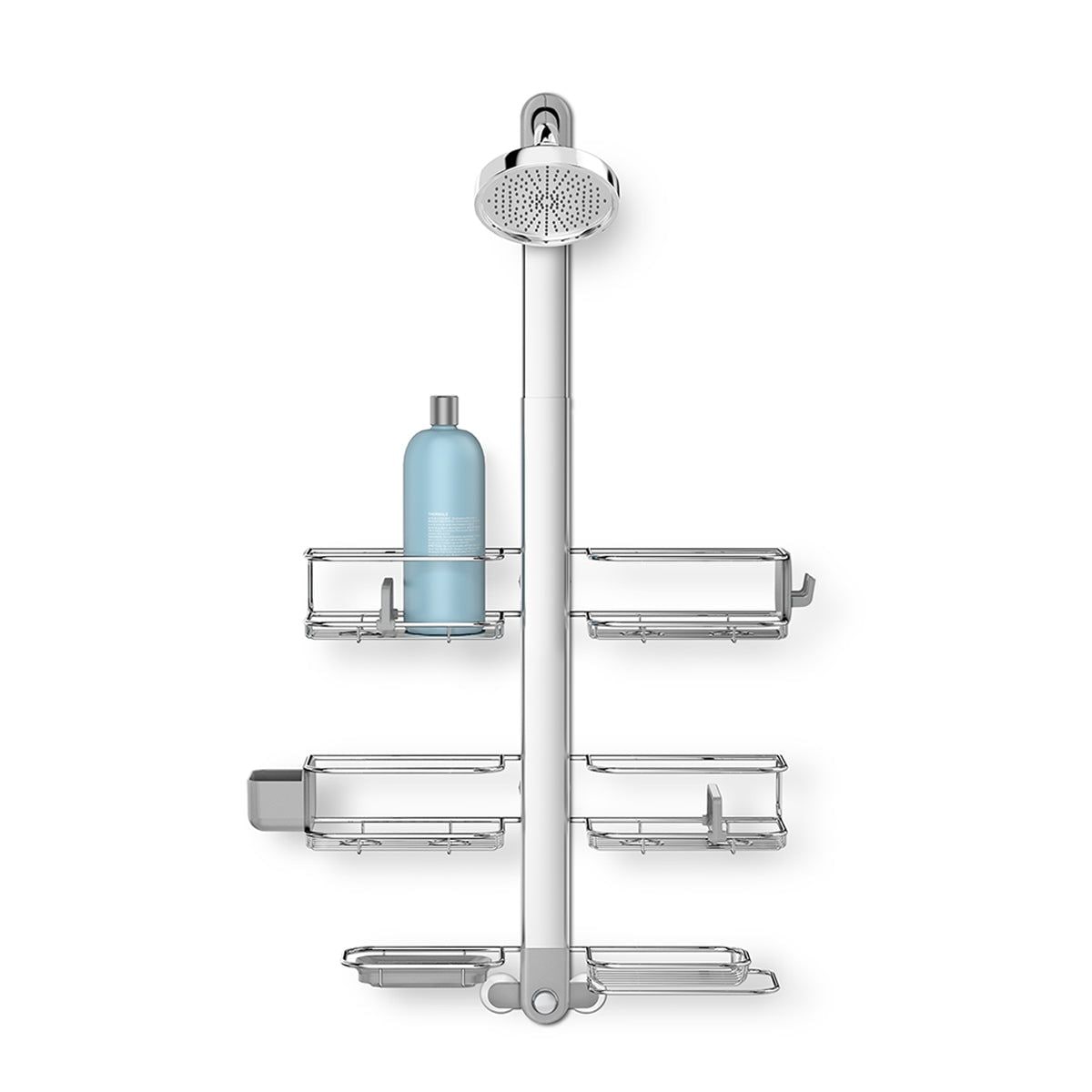 XL Rust-Resistant Adjustable Shelves Shower Caddy, Silver