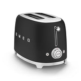 50's Retro Style Wide Slot Pop Up Electric Toaster with 6 Settings, 2-Slices, Matte Black