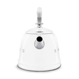 Traditional Stove Top Whistling Kettle, White, 2.3-L