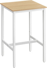 Home Square White/Oak Bar Table with Steel Frame