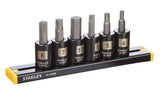 Professional Grade Black Chrome Hex Bit Socket Set, Metric, 6-pc