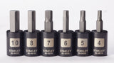 Professional Grade Black Chrome Hex Bit Socket Set, Metric, 6-pc